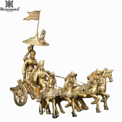 Brass Arjun Rath For Home Décor And Gift Items Weight 1.78 kg Height 8.7 Inch