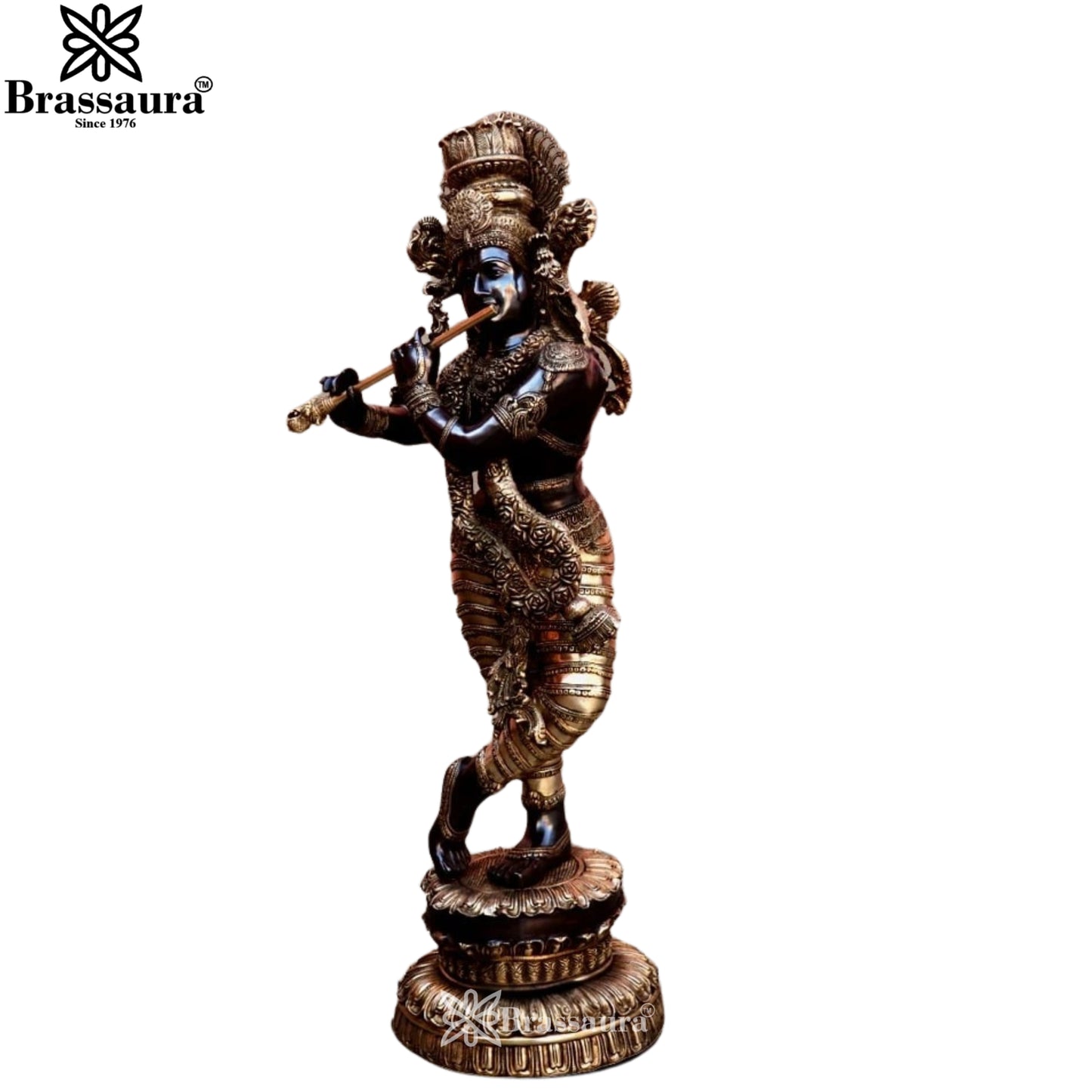 Brass Krishna Murti Weight 48 Kg And Height 45 Inch