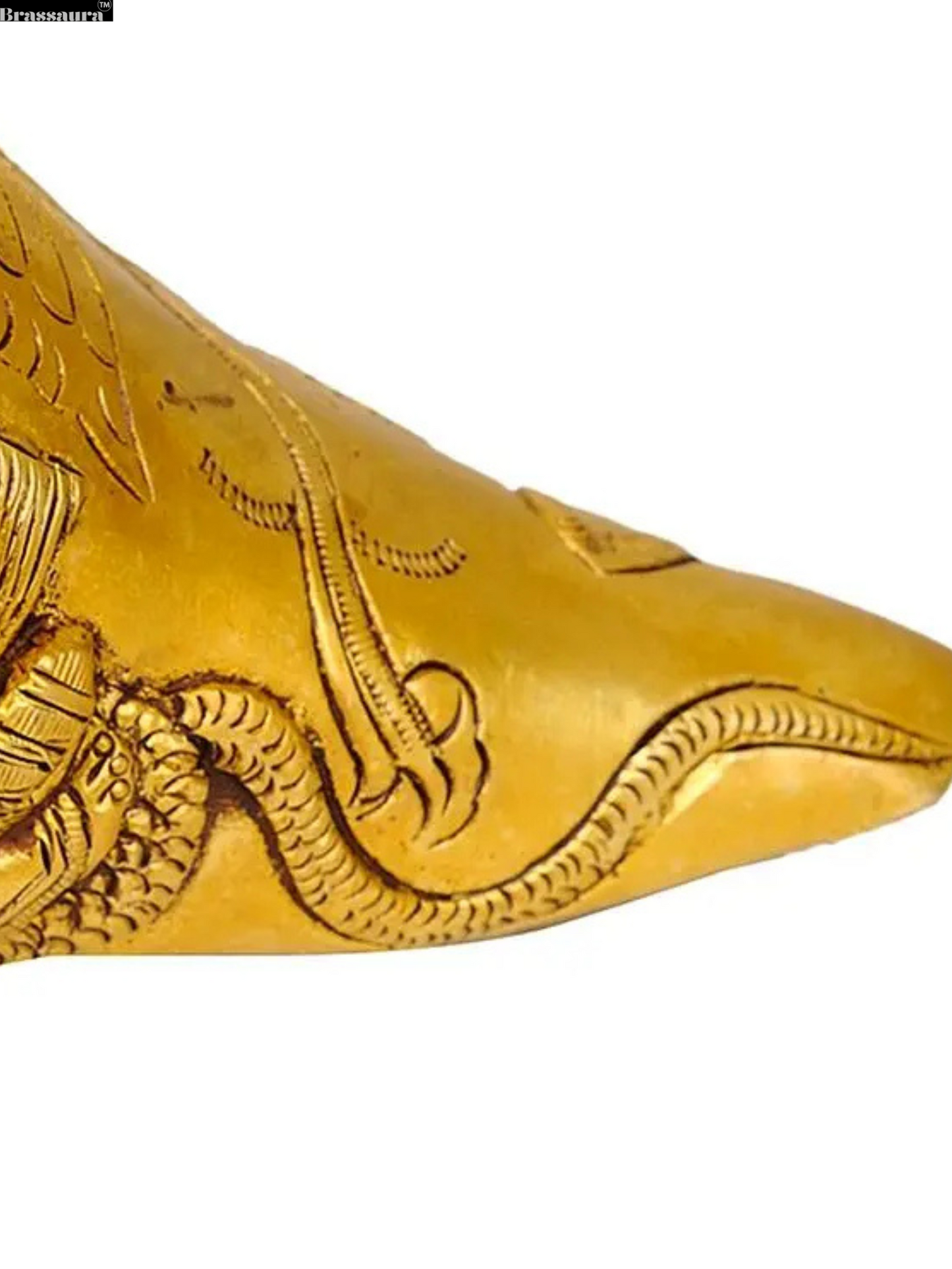 Brassaura™ Sheshshayi Vishnu Conch Brass Statue – Height 7.48 inches | Weight 1.30 kgs