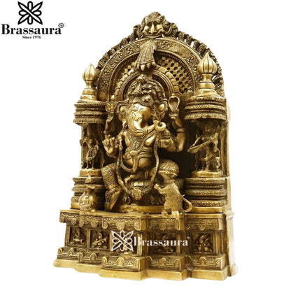 Brass Ring Ganesha Weight 19.5 Kg & Height 18.5 Inch