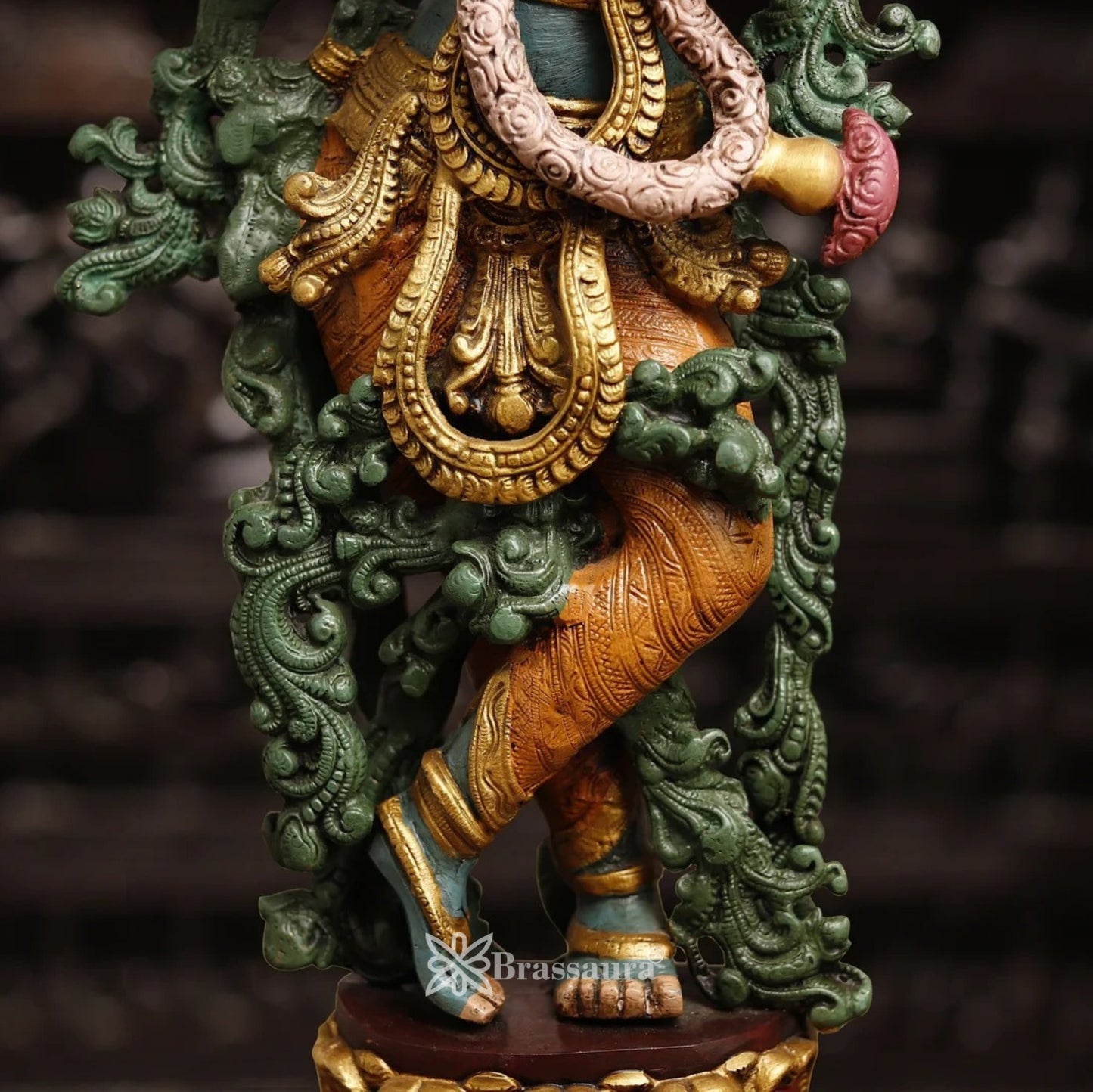 Brass Krishna Murti Weight 15.63 Kg And Height 30 Inch