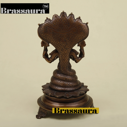 Brassaura™ Handcrafted Brass Patanjali Statue with Copper Finish | 11 Inches Height | 3.15 Kgs Weight | Symbol of Wisdom & Spiritual Growth