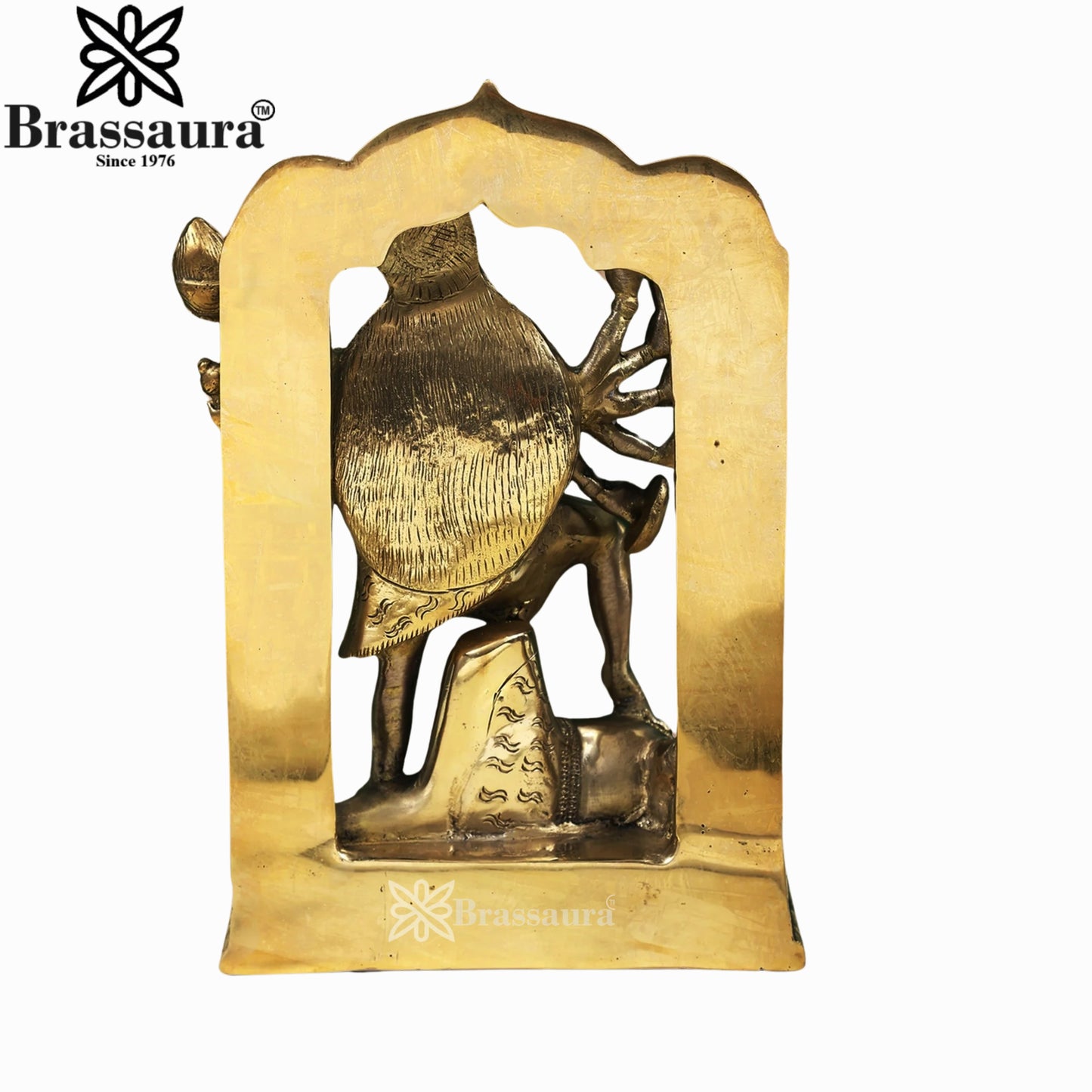 Brassaura™ Sacred Brass Kali Maa Murti – Height 11.5 Inches & Weight 5.6 Kgs | Temple Décor Accent