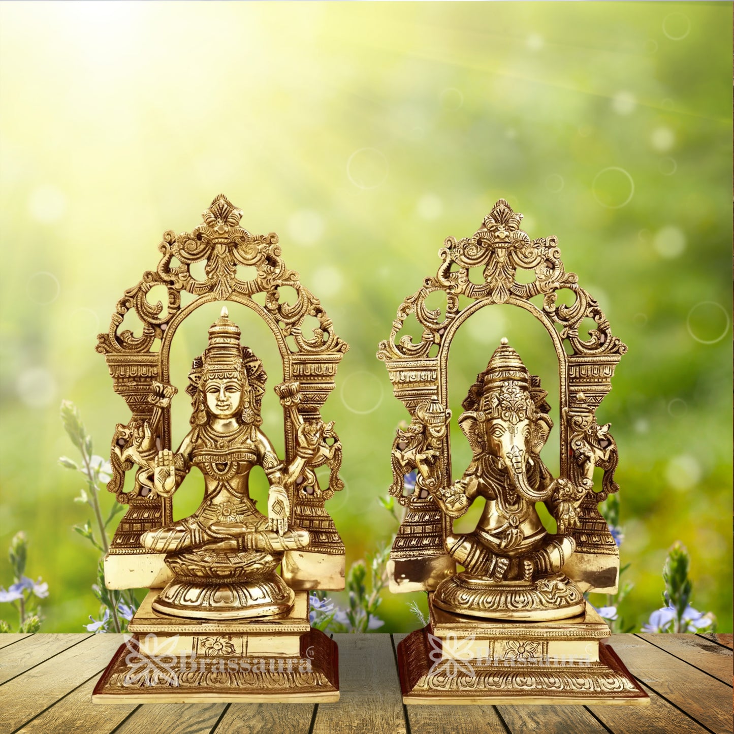 Brass Super fine Lakshmi Ganesh Murti Weight 8 Kg And Height 13 Inch