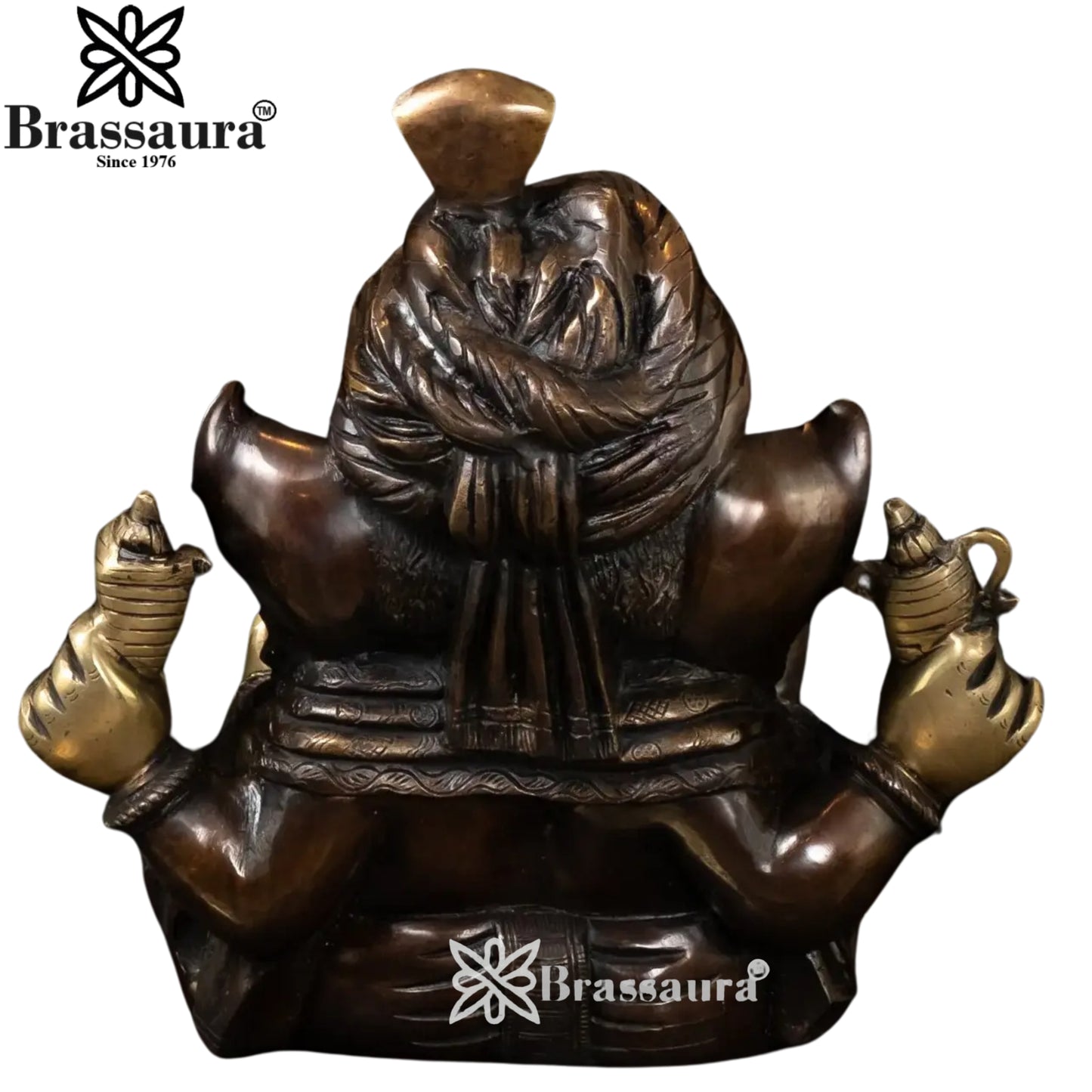 Brass Turban Ganesha Statue Weight 13.5 Kg And Height 13.5 Inch