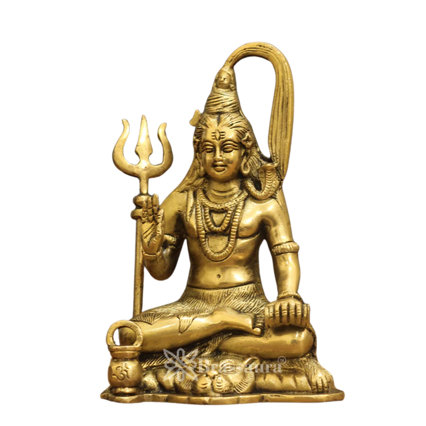 Brassaura™ Elegant Brass Shiva Idol – Height 7 Inches & Weight 1.3 Kgs | Hindu Devotional Idol