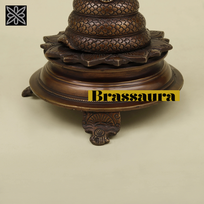 Brassaura™ Handcrafted Brass Patanjali Statue with Copper Finish | 11 Inches Height | 3.15 Kgs Weight | Symbol of Wisdom & Spiritual Growth