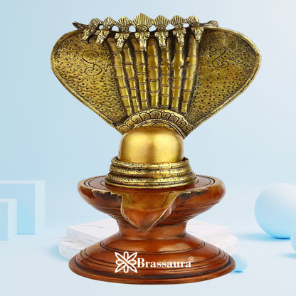Brass Antique Shivling Weight 4.5 Kg & Height 13 Inch