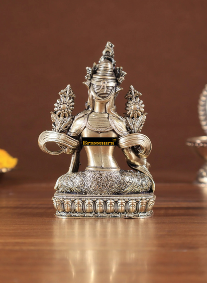Brassaura™ Green Tara Brass Idol – Height 4.5 Inches, Weight 200 g