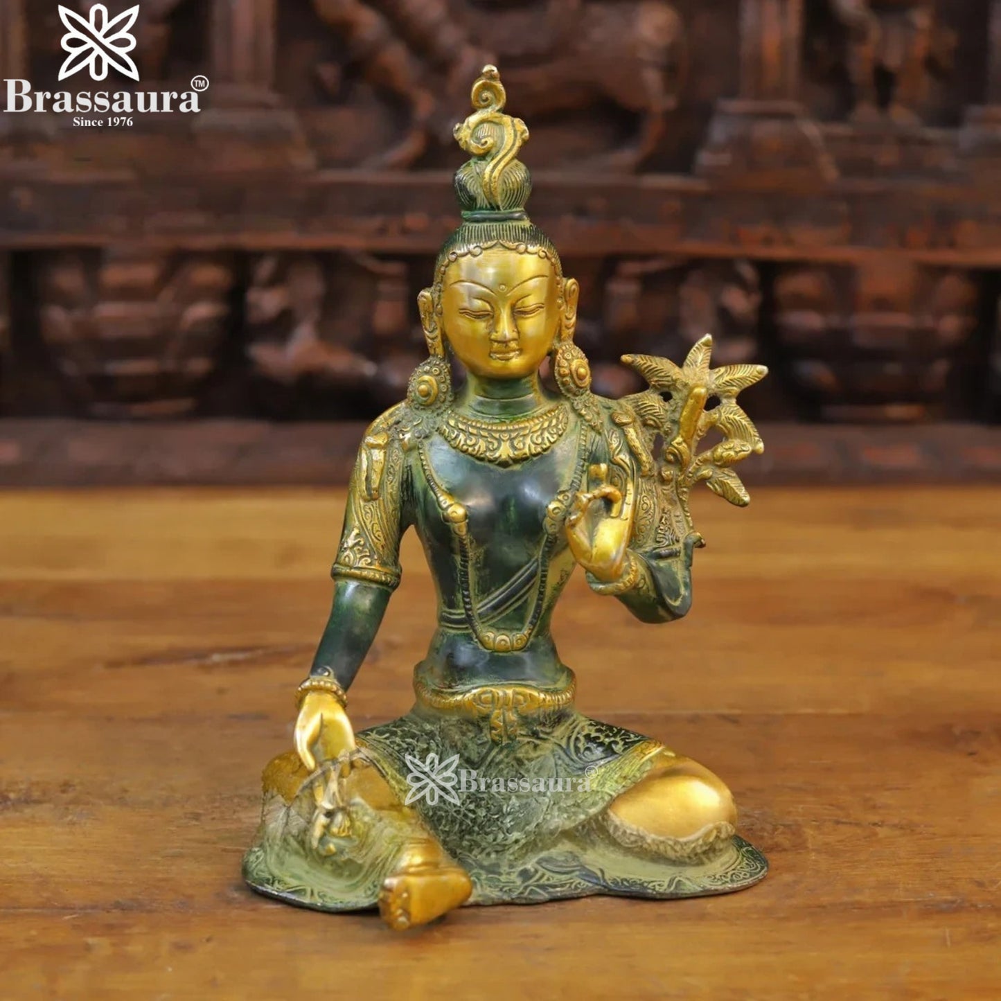 Brass Vintage Tara Statue Weight 2.8 Kg And Height 11 Inch