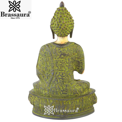 Brass Classic Buddha Weight 4.2 Kg & Height 14 inch
