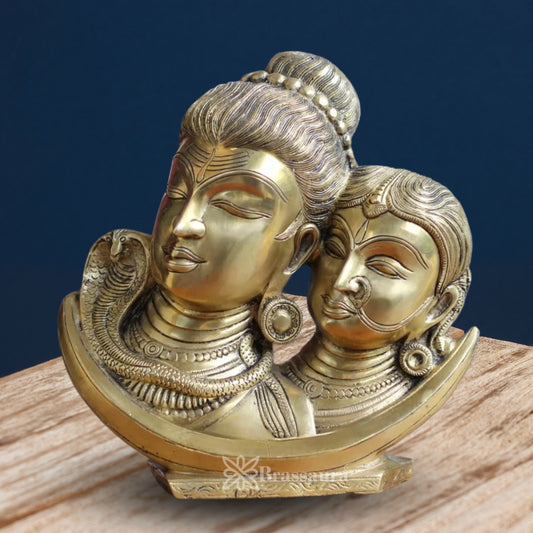 Brass Shiva & Parvati Statue Weight 4.6 Kg And Height 9.5 Inch