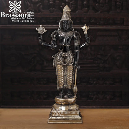 Brass Vishnu Statue Weight 27.03 Kg And Height 37 Inch