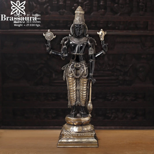 Brass Vishnu Statue Weight 27.03 Kg And Height 37 Inch
