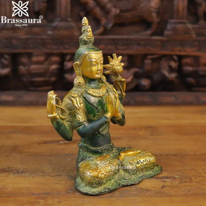 Brass Vintage Tara Statue Weight 3.08 Kg And Height 10.5 Inch