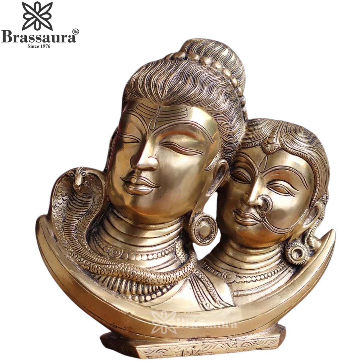 Brass Shiva & Parvati Statue Weight 4.6 Kg And Height 9.5 Inch