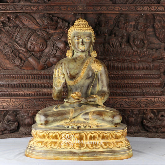 Brass Blessing Buddha Weight 26.1 kg & Height 24 Inch