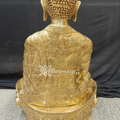 Brass Bhumisprasa Buddha Weight 52 kg & Height 33 Inch