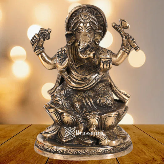 Brass Ganesha Statue Weight 1 Kg & Height 4.5 Inch