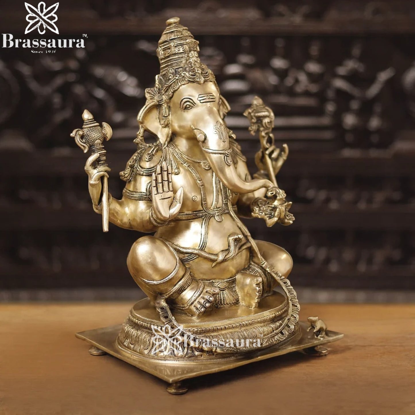Brass Ganesha Weight 22.4 Kg & Height 20 Inch