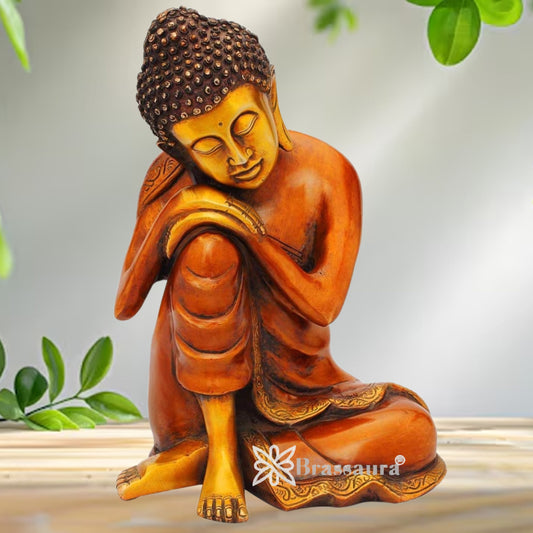 Brass Vintage Buddha Weight 4.1 Kg & Height 9 Inch