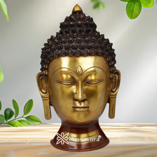 Brass Head Buddha Weight 10 kg & Height 14 Inch
