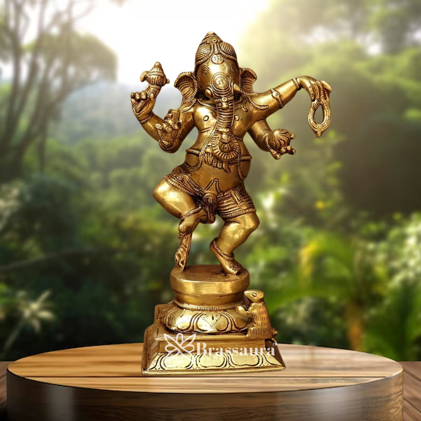 Brass Dancing Ganesha Statue Weight 3 Kg & Height 8.5 Inch