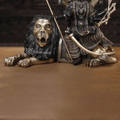 Brass Durga For Home And Décor And Gift Items Weight 19.61 kg Height 17 Inch