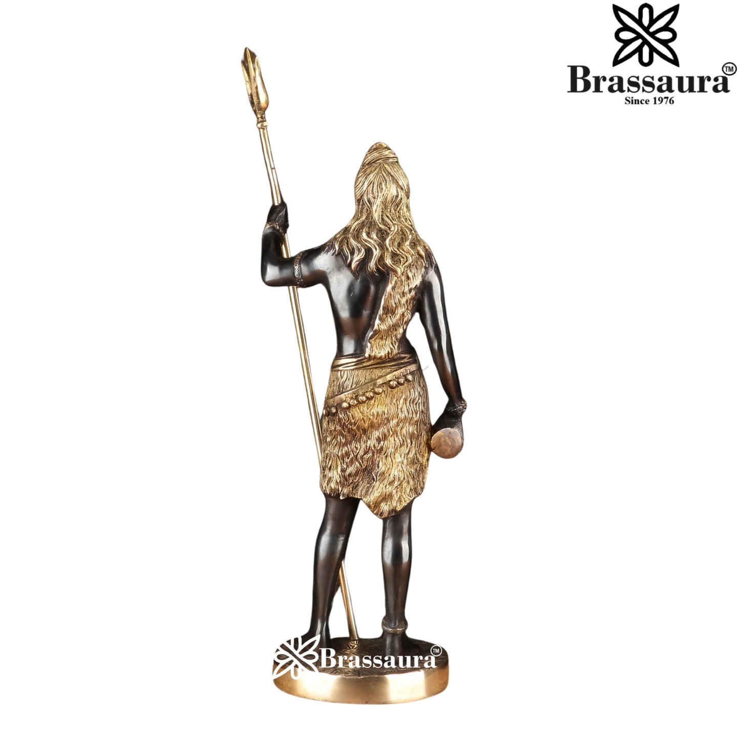Brassaura™ Handcrafted Brass Shiva Idol – Height 17.5 Inches & Weight 5.8 Kgs | Devotional Sculpture