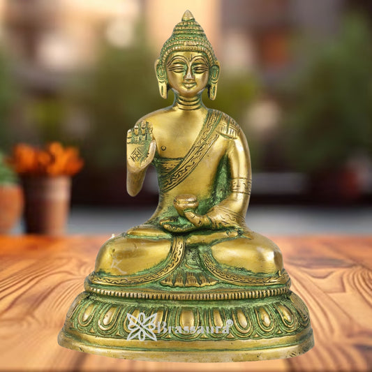 Brass Blessing Buddha Weight 1 kg & Height 7 Inch