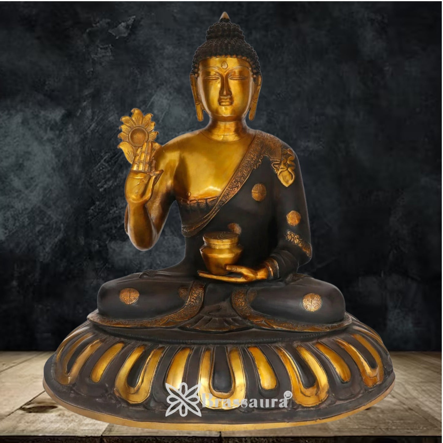 Brass Blessing Buddha Weight 28 kg & Height 28 Inch
