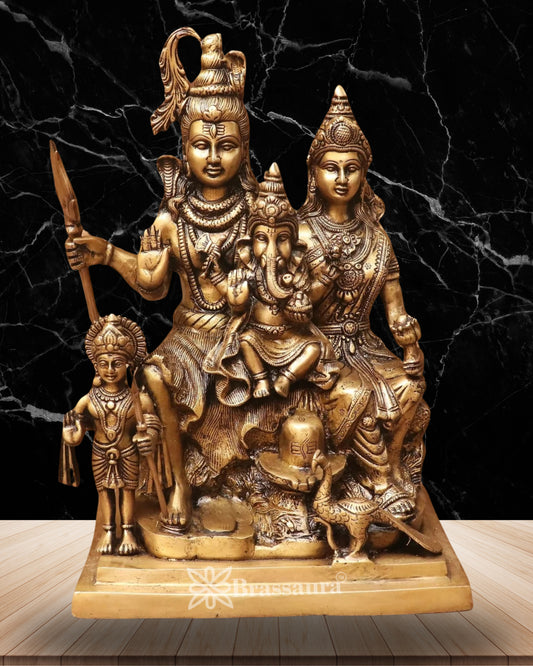 Brass Shiva Parivar Statue Weight 14.6 Kg And Height 16 Inch