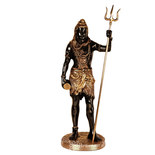 Brassaura™ Artistic Brass Shiva Idol – Height 23.5 Inches & Weight 9.5 Kgs | Classic Hindu Idol