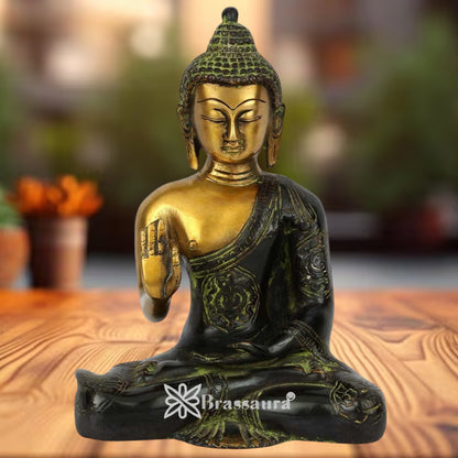 Brass Blessing Artistic Buddha Weight 1.8 kg & Height 8 Inch
