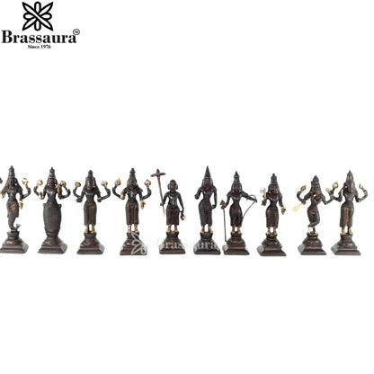 Brass Vishnu Dashavatar Statue Weight 4.6 Kg And Height 6 Inch