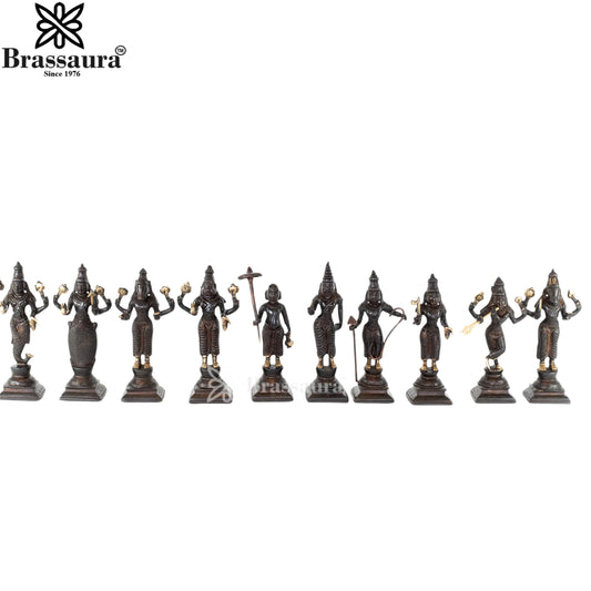 Brass Vishnu Dashavatar Statue Weight 4.6 Kg And Height 6 Inch