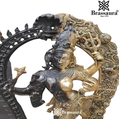 Brass Dual Color Aardhnareshwar Statue Weight 25 kg & Height 29 Inch