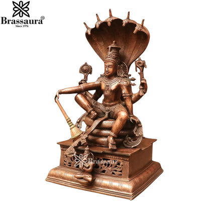 Brass Vishnu On Sheshnaag Statue Weight 35 Kg And Height 28 Inch