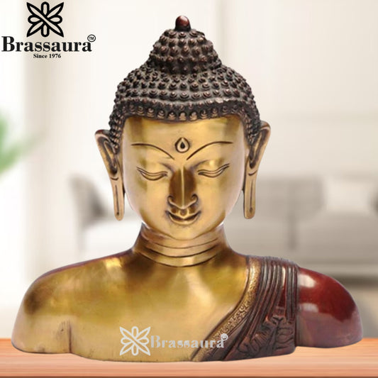 Brass Head Buddha Weight 10 kg & Height 14 Inch
