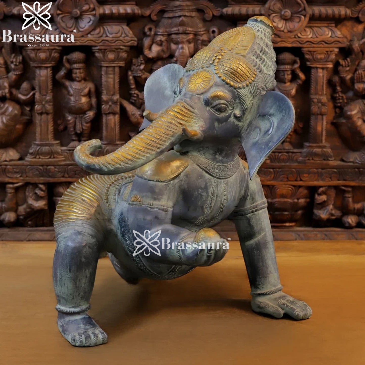 Brass Bal Ganesha Weight 22.6 Kg & Height 22.5 Inch
