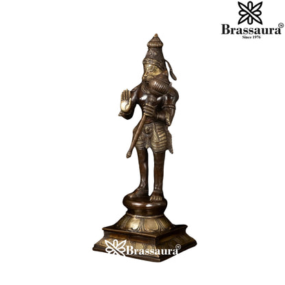 Brassaura™ Artistic Brass Hanuman Idol – Height 16 Inches & Weight 4.8 Kgs | Devotional Use