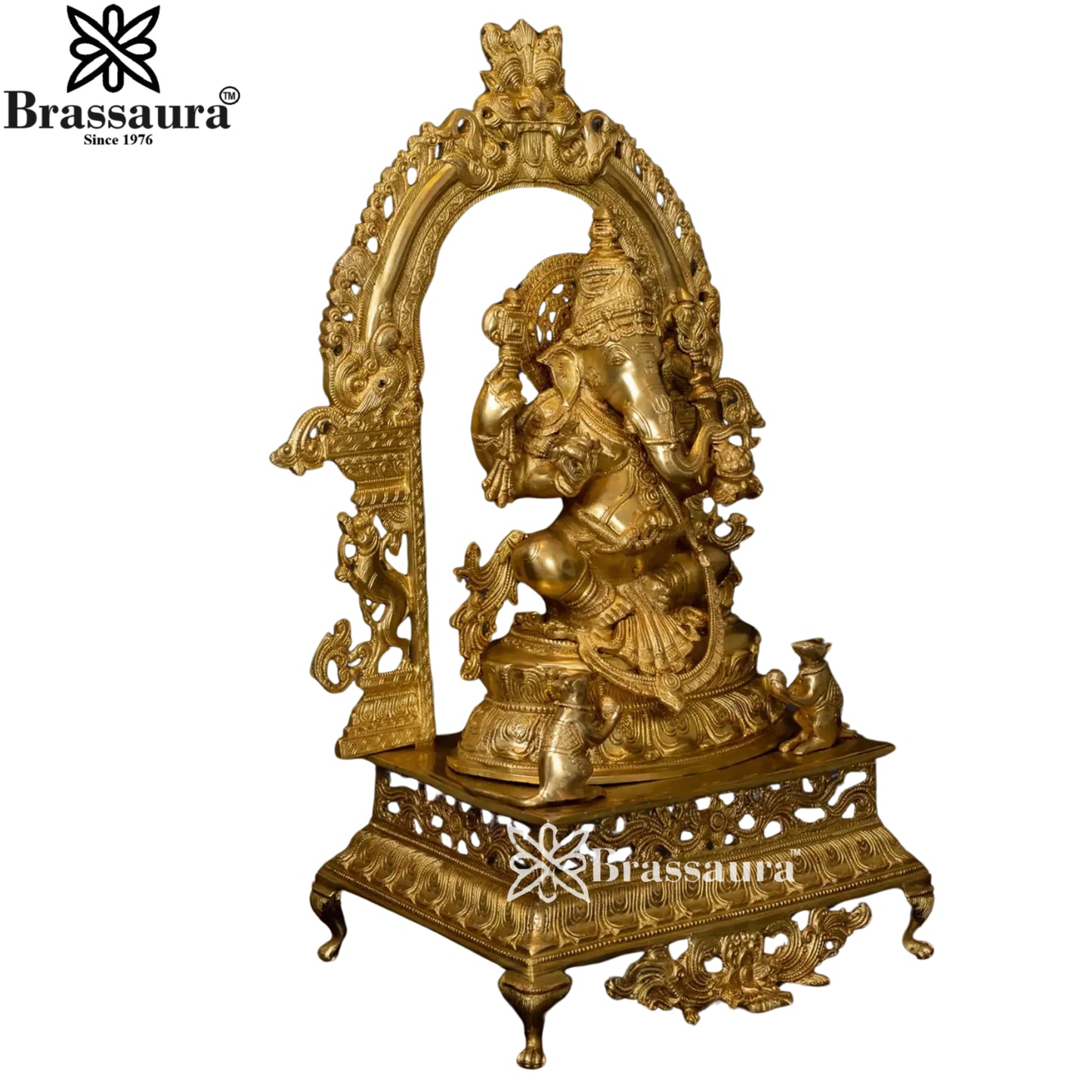 Brass Ring Ganesha Statue Weight 30 Kg & Height 28 Inch