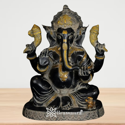 Brass Ganesha Statue Weight 24 Kg And Height 20.5 Inch