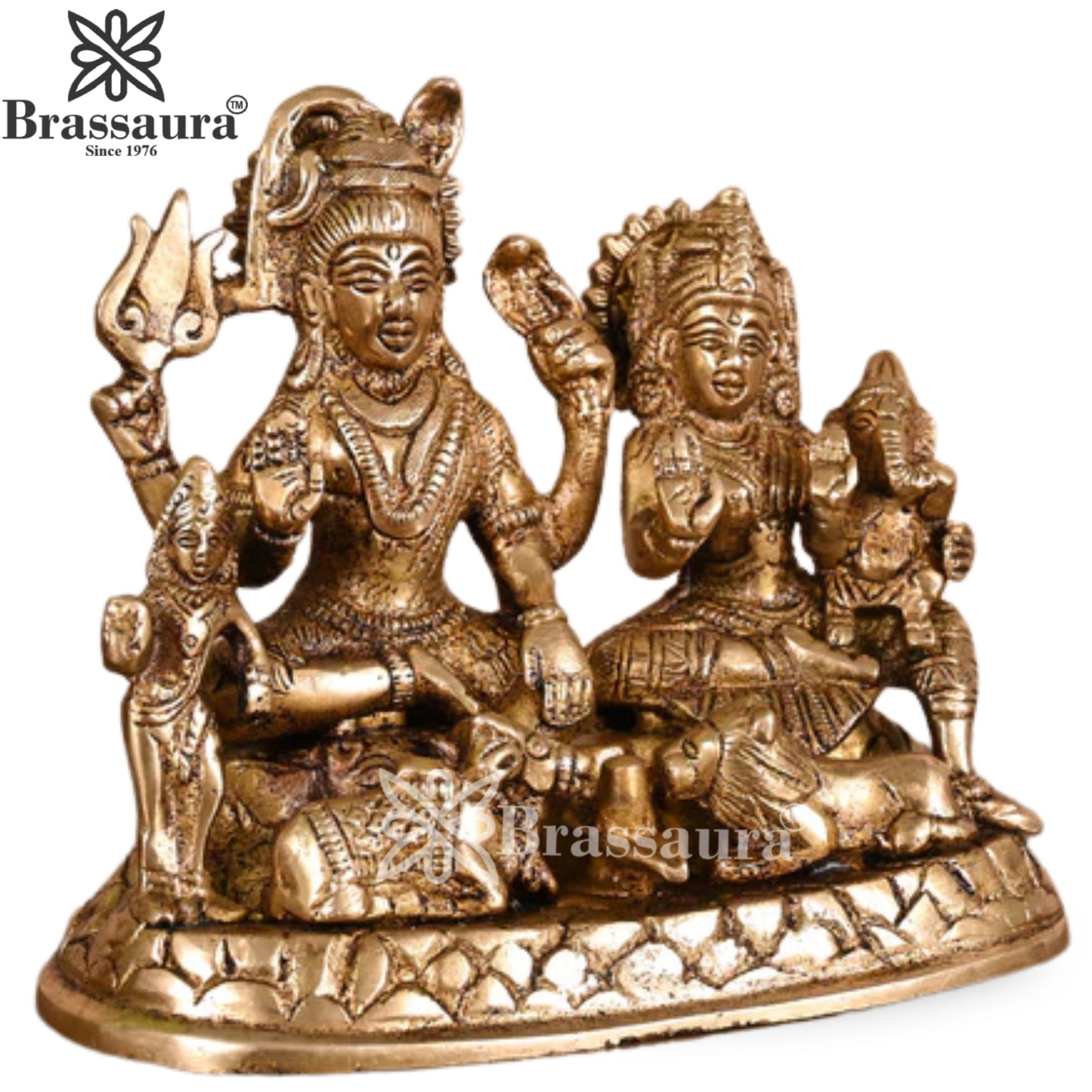 Brass Lord Shiv Family Statue Weight 2.15 Kg And Height 5.5 Inch