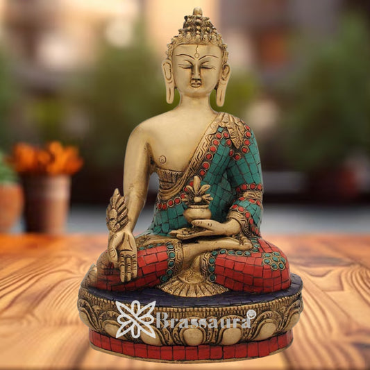 Brass Vintage Buddha Weight 4.1 Kg & Height 12 Inch