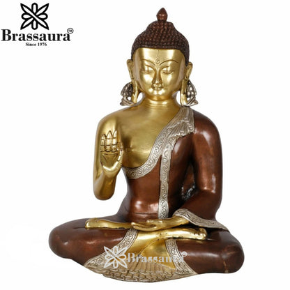 Brass Blessing Buddha Weight 6 kg & Height 13 Inch