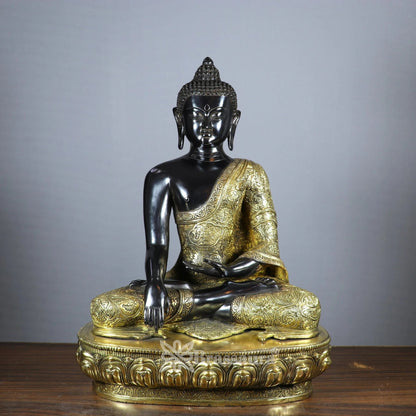 Brass Bhumisprasa Multicolored Buddha Weight 23 kg & Height 22 Inch