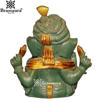 Brass Turban Ganesha Weight 20.6 Kg & Height 17 Inch