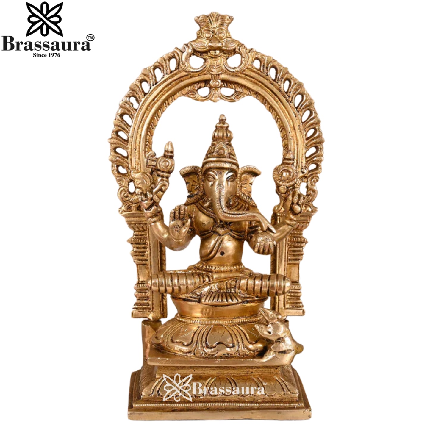 Brass Ganesha Statue Weight 2.5 Kg & Height 9.5 Inch