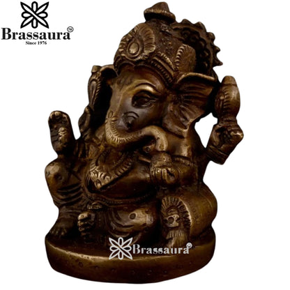 Brass Ganesha Statue Weight .55 Kg And Height 3.3 Inch